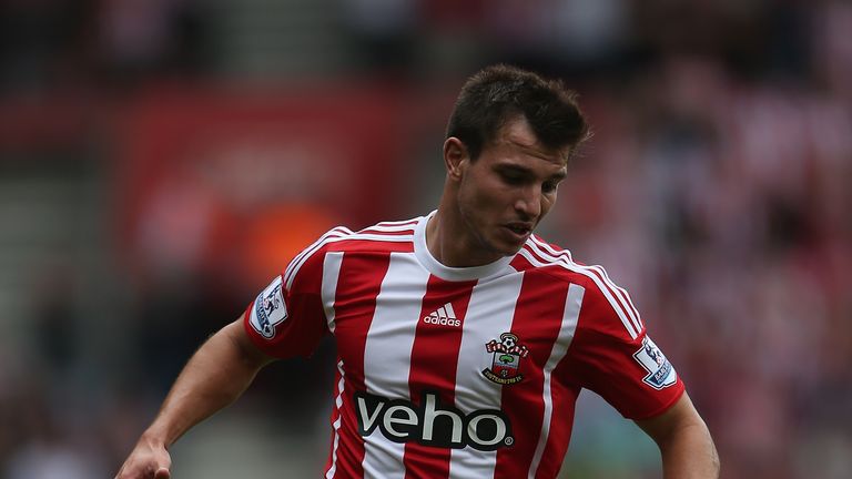 Cederic Soares of Southampton in action during the Barclays Premier League match between Southampton and Norwich City on