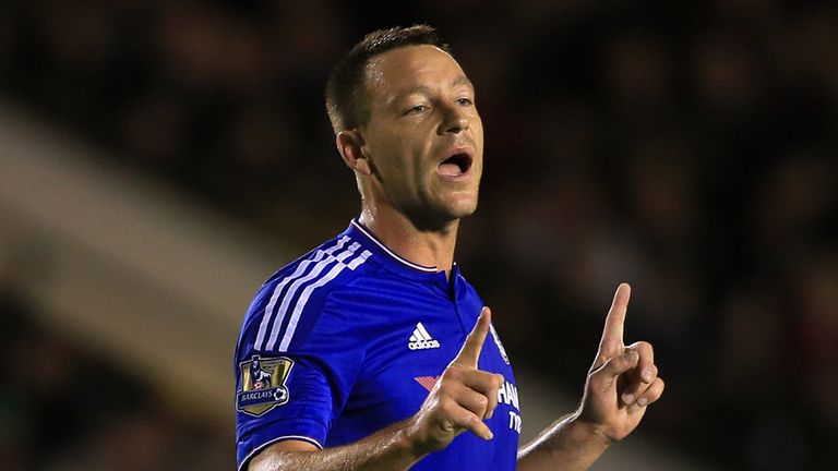 Chelsea's John Terry gives instructions to teammates during the Capital One Cup, third round match at Banks' Stadium, Walsall.