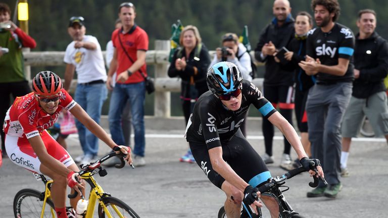 Chris Froome on stage eleven of the 2015 Tour of Spain