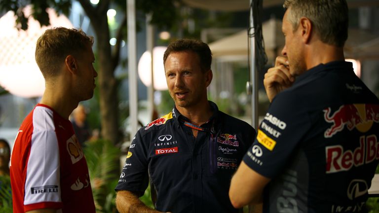 Sebastian Vettel and Christian Horner