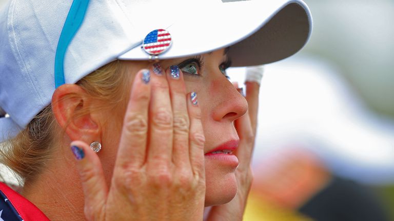 Paula Creamer of the United States Team with tears after secoring the match winning point