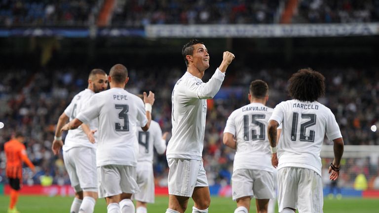 Cristiano Ronaldo scored a hat-trick as Real Madrid beat Shakhtar Donetsk 4-0.