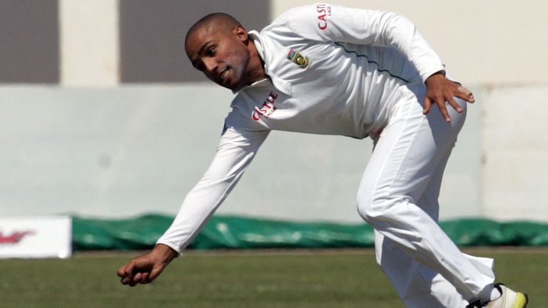 Dane Piedt playing against Zimbabwe in Harare in August 2014