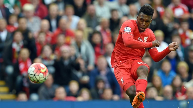 Daniel Sturridge shoots towards goal