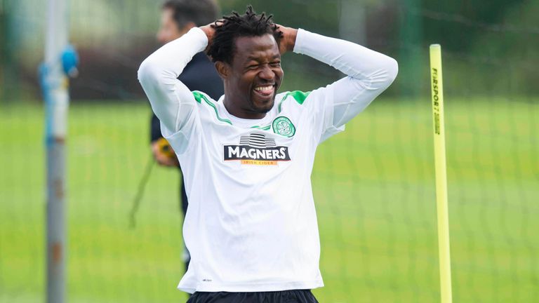 Celtic's Efe Ambrose is all smiles at Celtic training