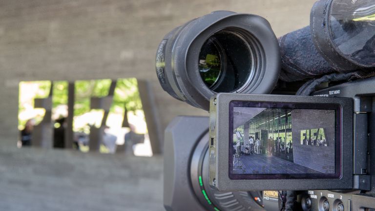 FIFA logo and TV camera