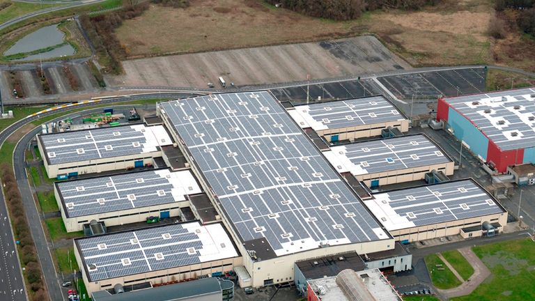 Aerial view of Flanders Expo in Ghent, venue for the Davis Cup final (tie to be held in the main - middle - hall)