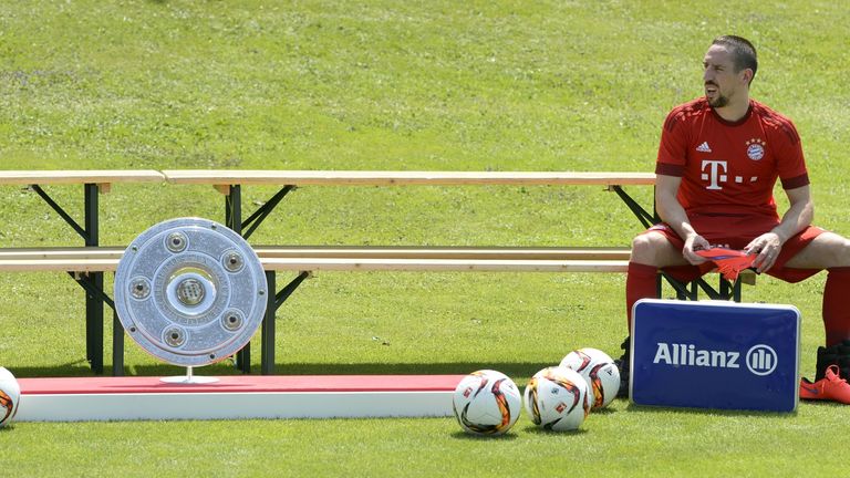 Bayern Munich midfielder Franck Ribery waits