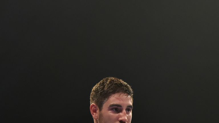 Frank Buglioni during his WBA super-middleweight title fight against Fedor Chudinov