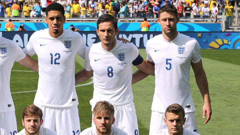 Frank Lampard and Luke Shaw on England duty (centre)