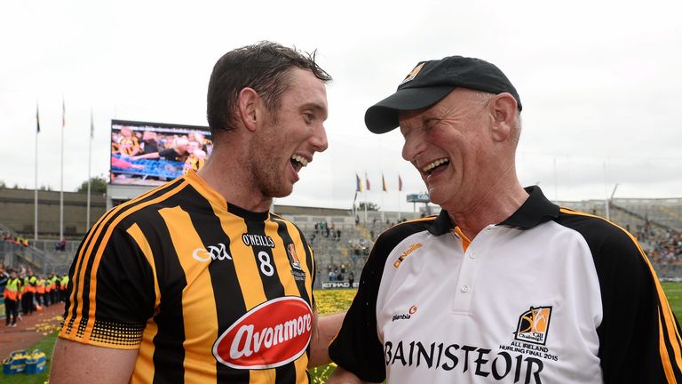 Kilkenny manager Brian Cody (right) celebrates with Michael Fennelly after their All-Ireland final win over Galway