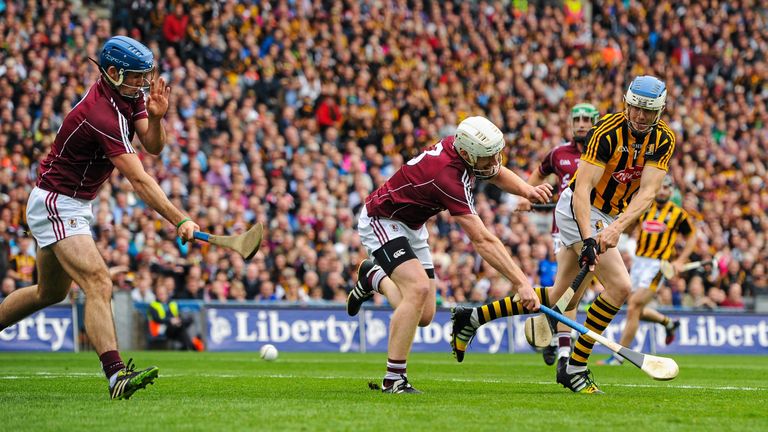TJ Reid scores Kilkenny's first-half goal in their All-Ireland final win over Galway