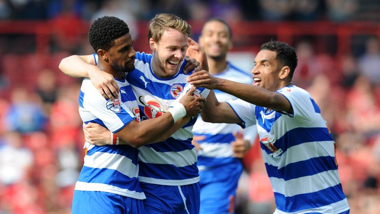 Garath McCleary and his Reading team-mates celebrate