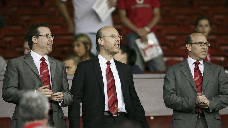 Joel Glazer (L) Avram Glazer (M) and Bryan Glazer (R)