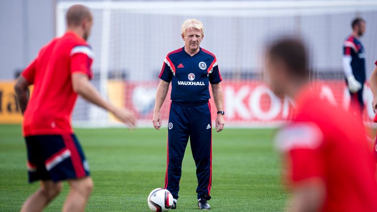 Strachan supervised training at the Boris Paichadze Stadium on Thursday