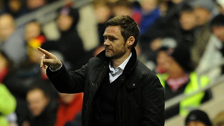 Fleetwood Town manager Graham Alexander gestures from the touchline during the Johnstone's Paint Northern Area Final