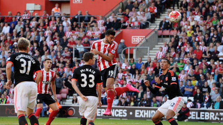 Graziano Pelle scores his second of the game to give Southampton hope