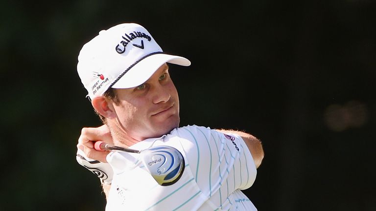 EDISON, NJ - AUGUST 29:  Harris English of the United States watches his tee shot on the fifth hole during the third round of The Barclays at Plainfield Co