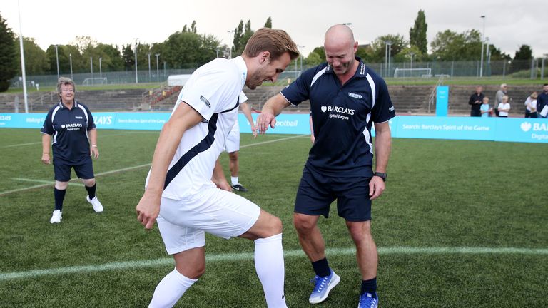 Football - Walking Football All Star Game - New River Sport & Fitness, White Hart Lane, Wood Green - 27/8/15nHarry Kane and Alan Shearer take part in an a