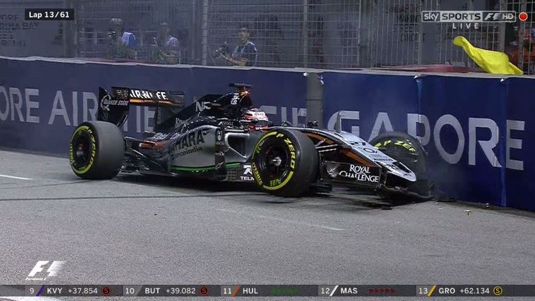 Hulkenberg crashes out