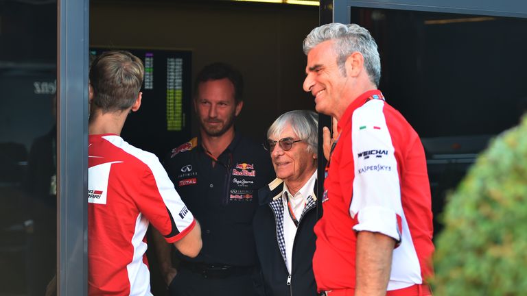 Christian Horner, Bernie Ecclestone and  Maurizio Arrivabene spotted talking at Monza