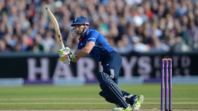 James Taylor bats for England during the fifth ODI match against Australia at Old Trafford on September 13, 2015.