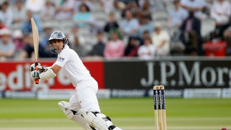 James Taylor of England hits out during day 5 of the 3rd Investec Test Match between England and South Africa at Lord's, 20 August 2012