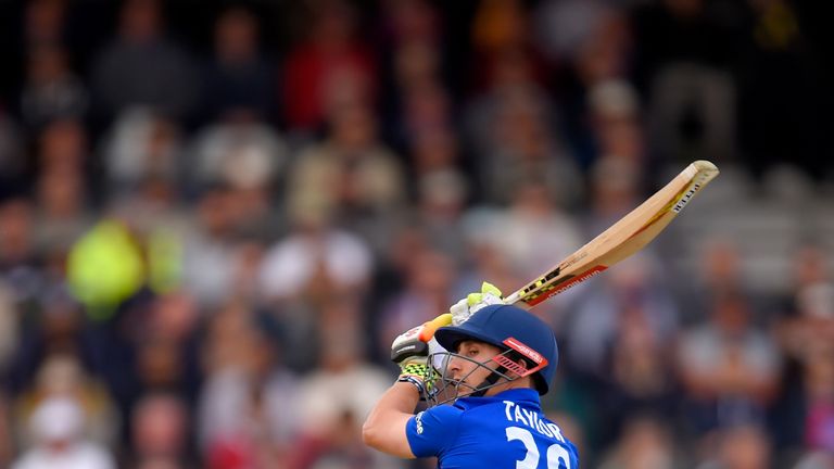 James Taylor hits out during the fourth ODI at Headingley