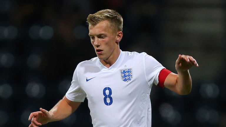PRESTON, ENGLAND - SEPTEMBER 3: James Ward-Prowse of England during the International friendly match between England U21 and USA U23 at Deepdale on Septemb