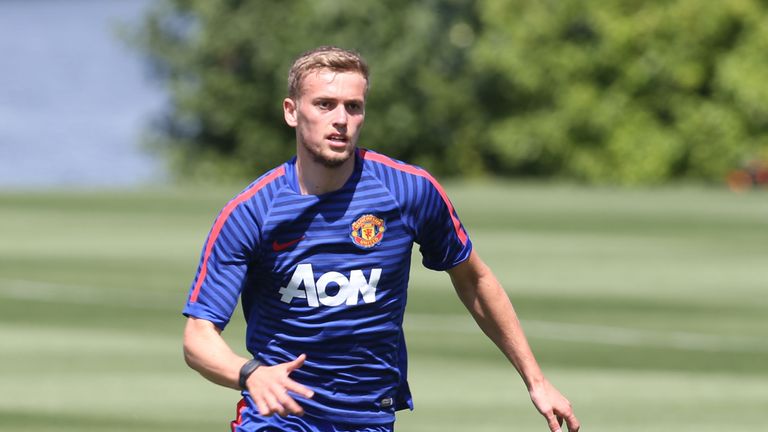 James Wilson of Manchester United in action during a first-team training session at VMAC on July 15, 2015 in Seattle, Washington