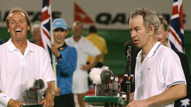 John Lloyd (L) and John McEnroe pictured in 2003