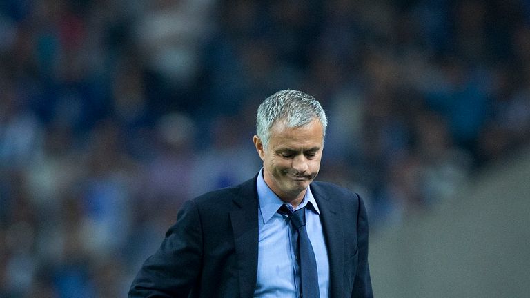 Head coach Jose Mourinho of Chelsea reacts during the UEFA Champions League Group G match at Porto