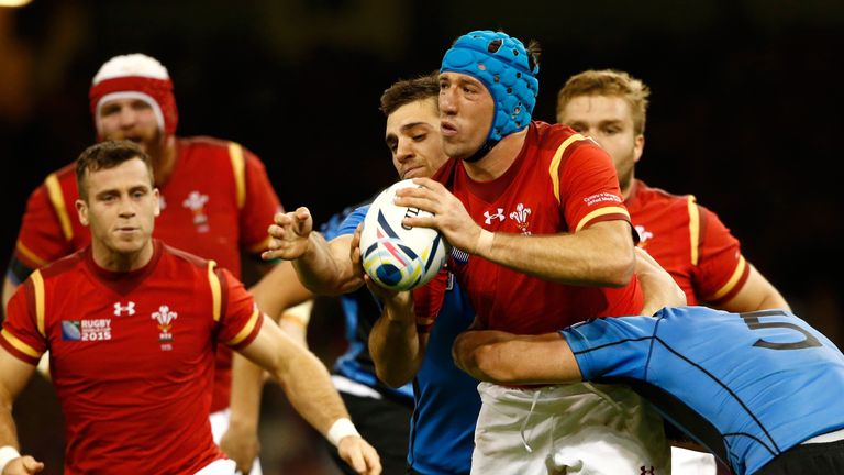 Justin Tipuric of Wales in action during the 2015 Rugby World Cup Pool A match between Wales and Uruguay