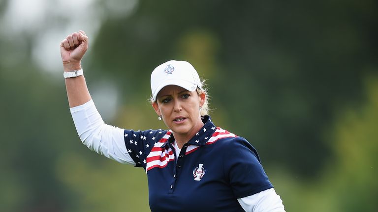 Cristie Kerr chipped in from off the green to change the momentum in her match against Charley Hull