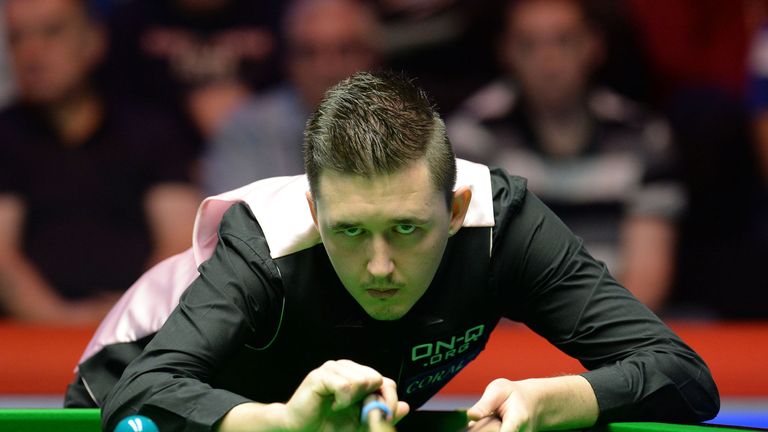 Kyren Wilson at the table in his second round match against Neil Robertson during the 2014 Coral UK Championship at the Barbican Centre, York.