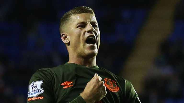  Ross Barkley of Everton celebrates scoring their first goal