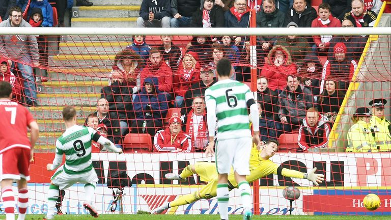 Leigh Griffiths opens the scoring for Celtic at Pittodrie