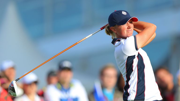 Stacy Lewis had an eagle on the 2nd hole to put the USA in front in match 2 of the afternoon fourballs