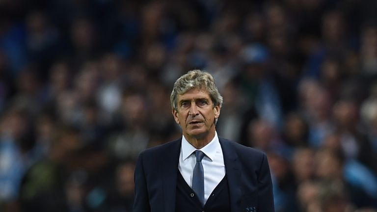 Manchester City's Chilean manager Manuel Pellegrini against Juventus