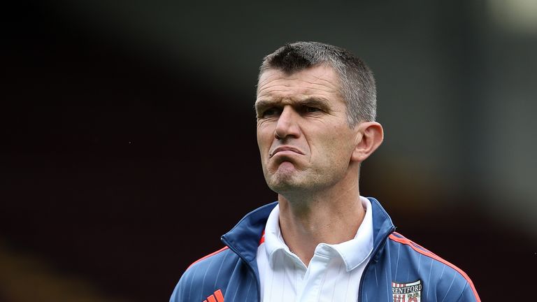 Brentford manager Marinus Dijkhuizen looks on during the Sky Bet Championship match between Burnley and Brentford at Turf Moor, August 22 2015