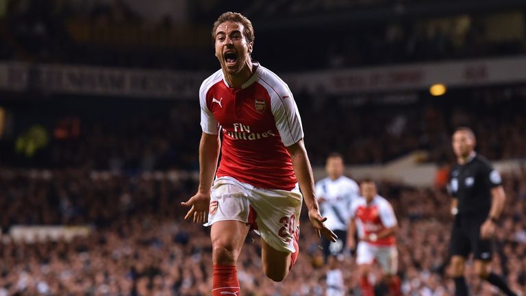 Arsenal's Mathieu Flamini celebrates 