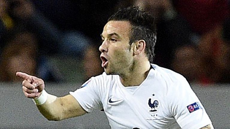 France's forward Mathieu Valbuena celebrates his goal 