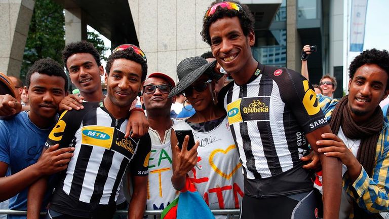 MTN-Qhubeka have a lot of African riders on their roster, including Eritrean duo Merhawi Kudus (left) and Daniel Teklehaimanot (right)