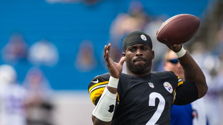 Michael Vick #2 of the Pittsburgh Steelers warms up before a preseason game against the Buffalo Bills