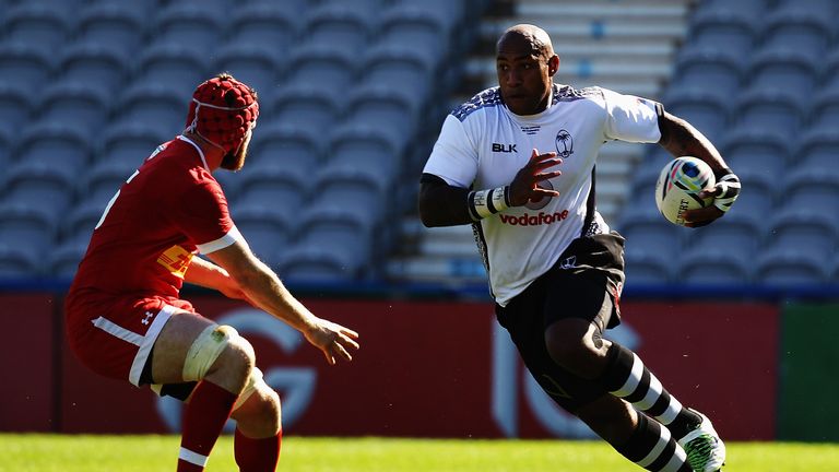 Fiji's Nemani Nadolo evades the challenge of Kyle Gilmour of Canada during a World Cup warm-up earlier in the month