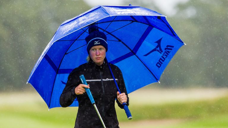 Nicole Broch Larsen shines in the rain at the Helsingborg Open