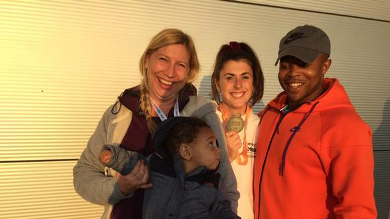 Olivia Breen shows off some more metal after shining at the School Games in Manchester