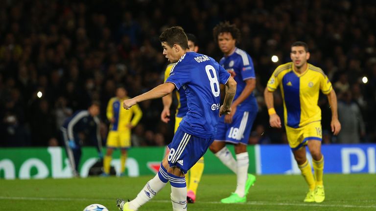 Oscar of Chelsea scores a penalty