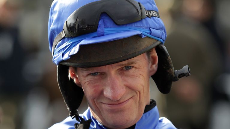 UTTOXETER, ENGLAND - MARCH 14:  Paul Carberry during the Betfred Midlands Grand National Steeple Chase at Uttoxeter Racecourse on March 14, 2015 in Uttoxet