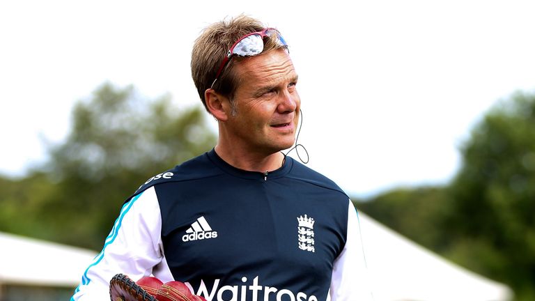 HIGH WYCOMBE, ENGLAND - AUGUST 13: England Head Coach Paul Shaw looks on prior to day one of Women's test match between England and India at Wormsley Crick